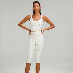 Lululemon Align Crop Tank Nulu Cheetah Camo multi Antique White Size 6